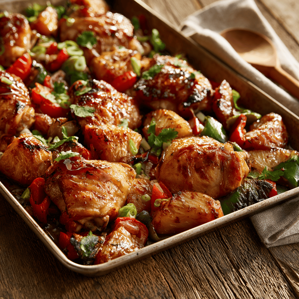 Easy Hawaiian Chicken Sheet Pan Dinner Step-by-step preparation of Easy Hawaiian Chicken Sheet Pan Dinner (Hawaiian Chicken Sheet Pan Dinner)