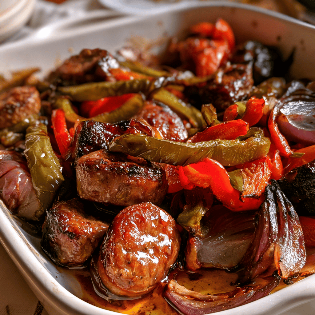 Step-by-step preparation of Easy Sheet Pan Sausage and Peppers (sheet pan sausage and peppers)