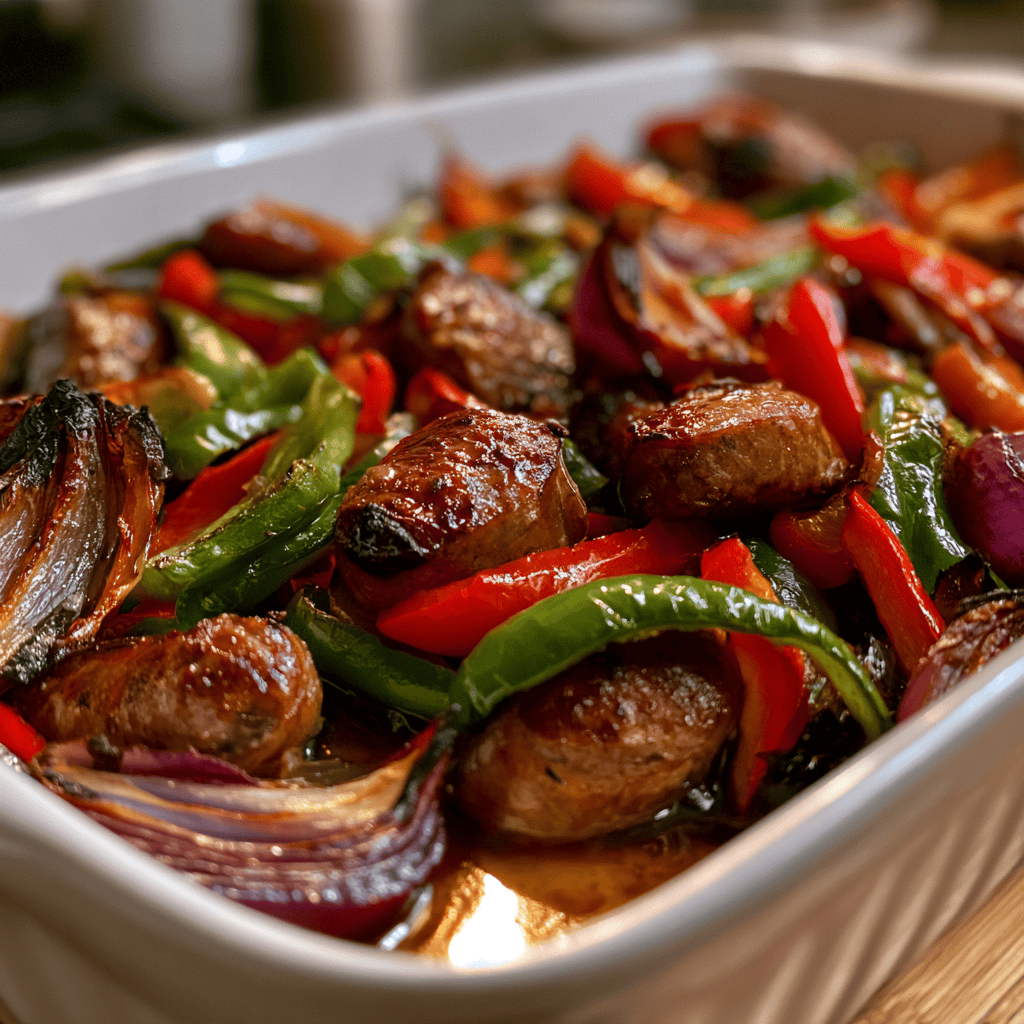 Easy Sheet Pan Sausage and Peppers — homemade sheet pan sausage and peppers recipe
