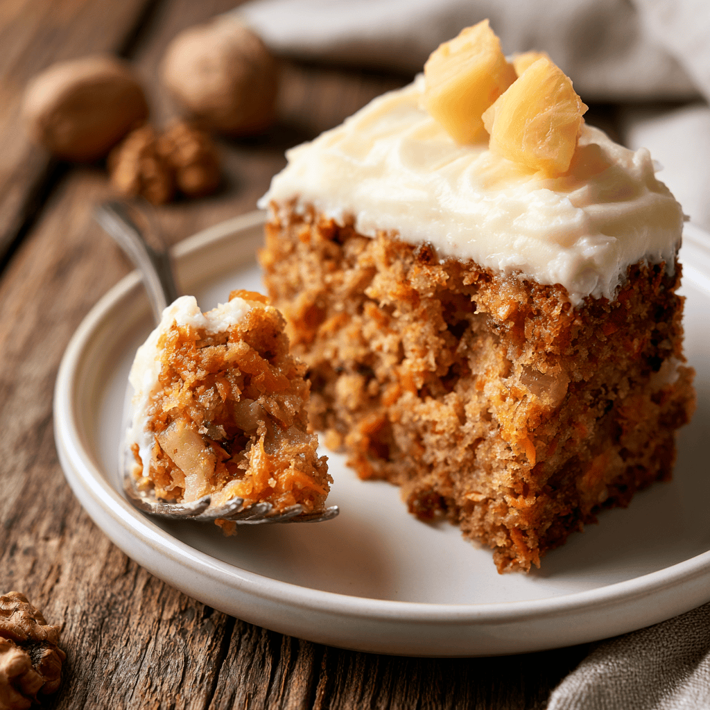 Festive Hawaiian Carrot Pineapple Cake Serving suggestion for Festive Hawaiian Carrot Pineapple Cake โ Hawaiian Carrot Pineapple Cake