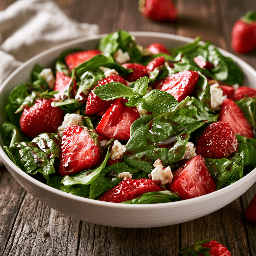 Fresh Strawberry Spinach Salad with Balsamic Glaze Step-by-step preparation of Fresh Strawberry Spinach Salad with Balsamic Glaze (strawberry spinach salad)