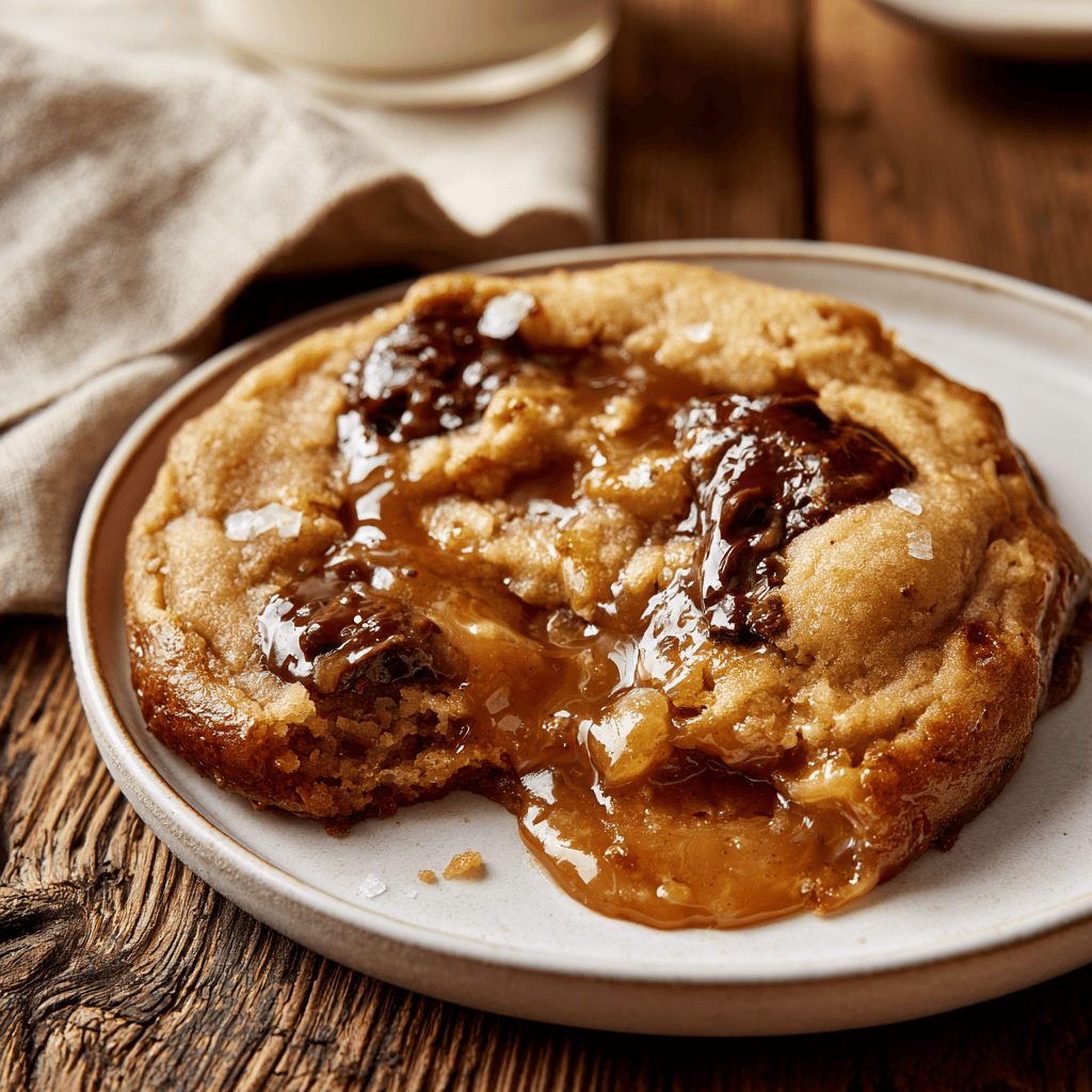 Gooey Caramel Cheesecake Cookies Serving suggestion for Gooey Caramel Cheesecake Cookies โ Caramel Cheesecake Cookies