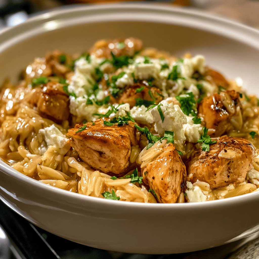 Greek Lemon Chicken Orzo Serving suggestion for Greek Lemon Chicken Orzo โ Greek Lemon Chicken Orzo