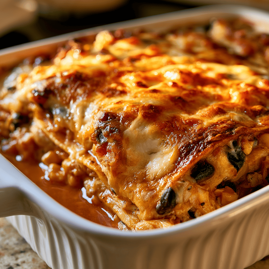Healthy Chicken Enchilada Casserole — homemade Healthy Chicken Enchilada Casserole recipe