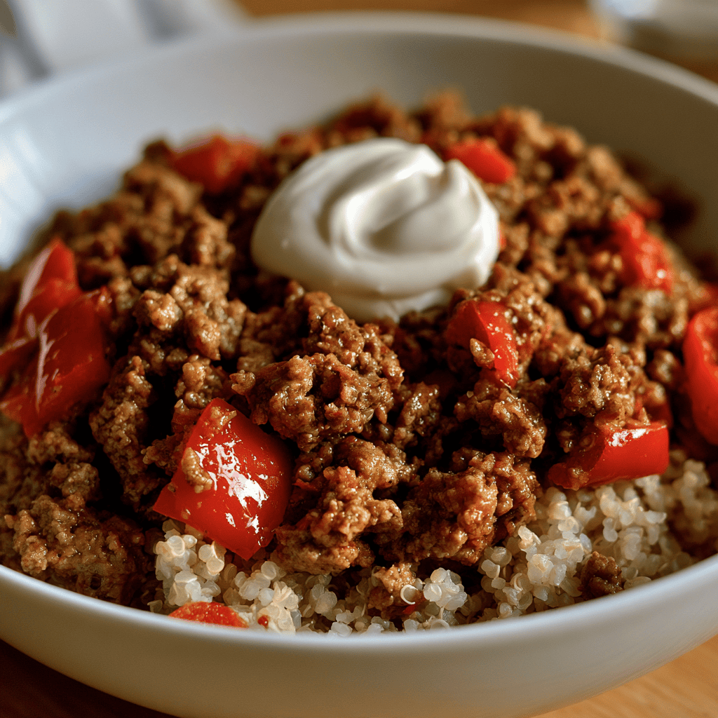 High-Protein Beef and Quinoa Bowl Step-by-step preparation of High-Protein Beef and Quinoa Bowl (high-protein beef and quinoa bowl)