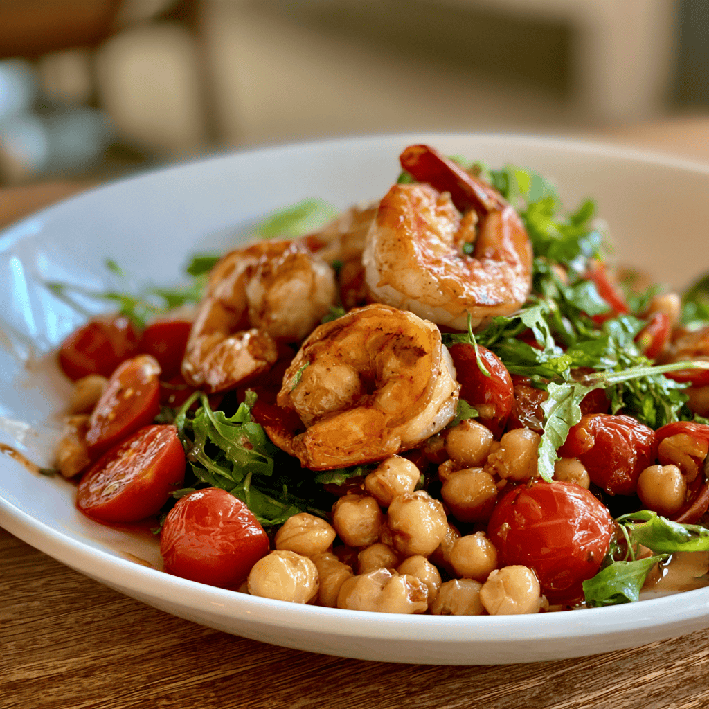 Step-by-step preparation of High-Protein Shrimp and Chickpea Salad (High-Protein Shrimp and Chickpea Salad)