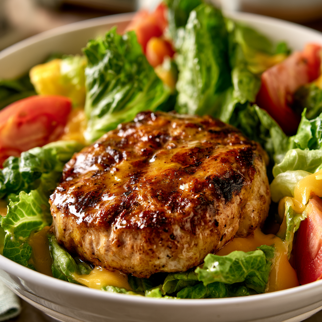 High-Protein Turkey Burger Bowls Serving suggestion for High-Protein Turkey Burger Bowls โ High-Protein Turkey Burger Bowls