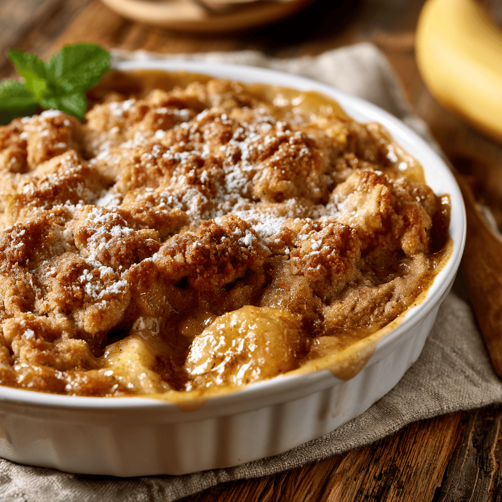 Irresistibly Moist Banana Bread Cobbler — homemade Banana Bread Cobbler recipe