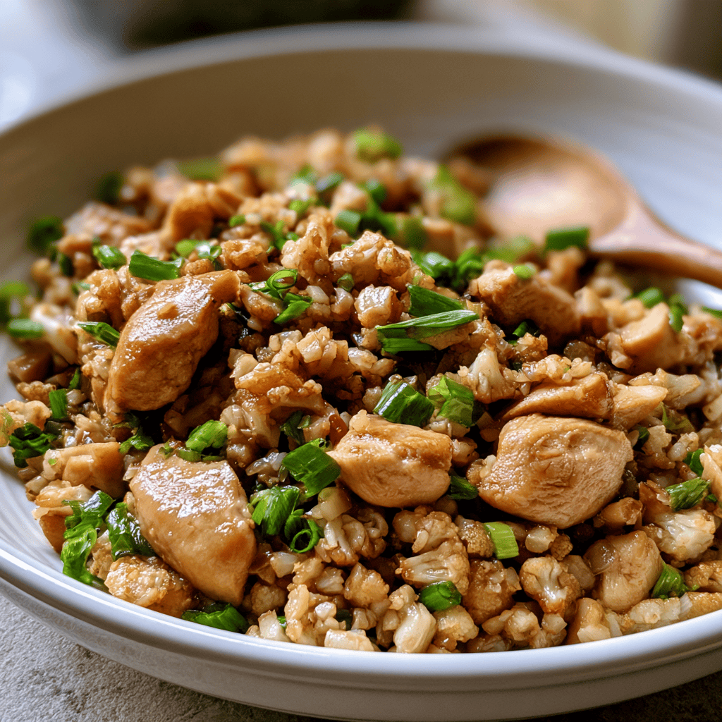Keto Cauliflower Fried Rice Step-by-step preparation of Keto Cauliflower Fried Rice (Keto Cauliflower Fried Rice)