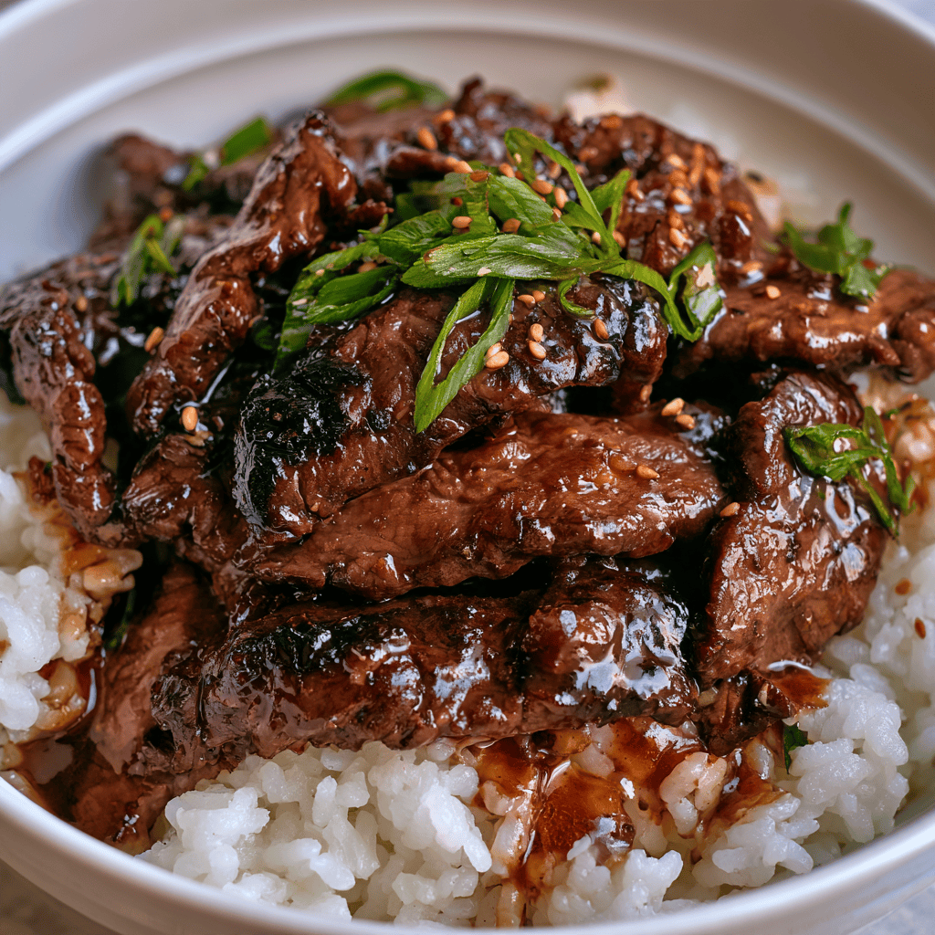 Korean Beef Bulgogi Bowls Step-by-step preparation of Korean Beef Bulgogi Bowls (Korean Beef Bulgogi Bowls)
