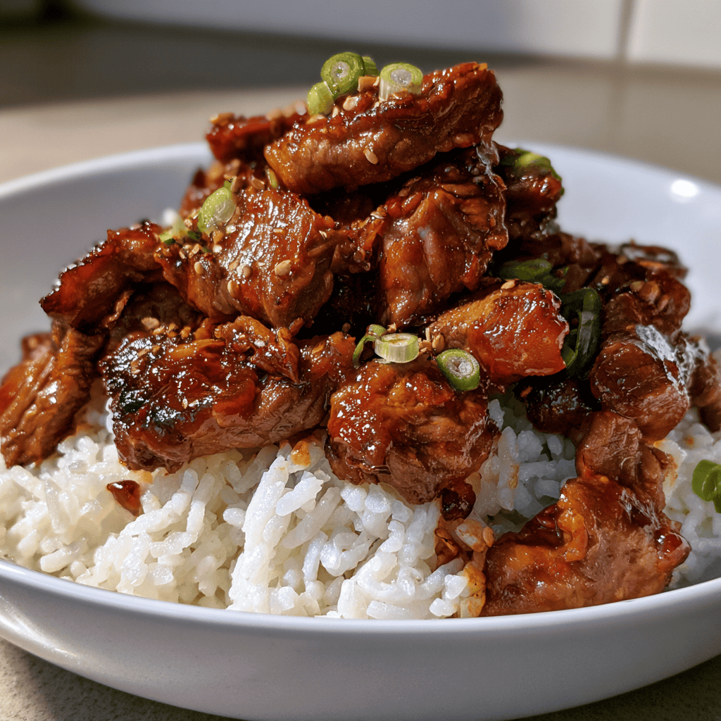Korean Spicy Pork Bowls — homemade Korean spicy beef bowls recipe