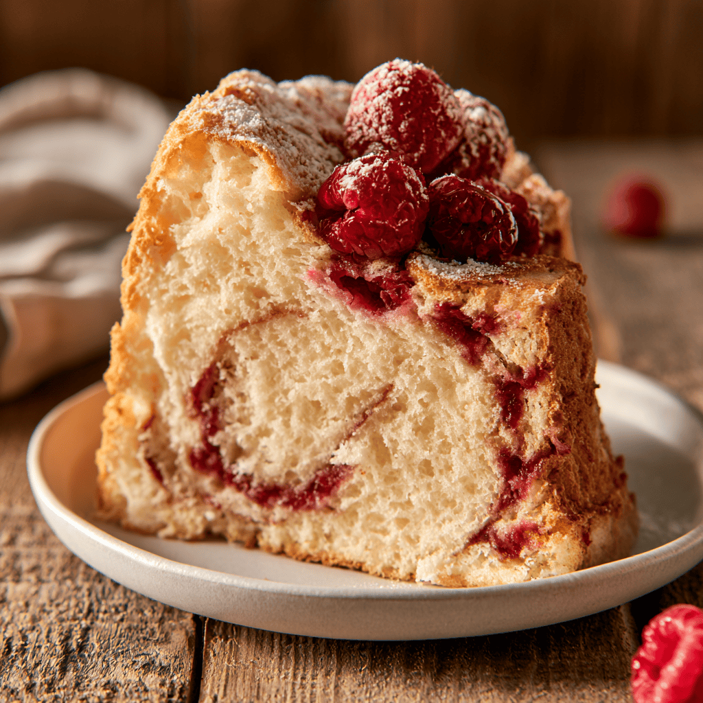 Light & Fruity Raspberry Angel Food Cake Step-by-step preparation of Light & Fruity Raspberry Angel Food Cake (raspberry angel food cake)