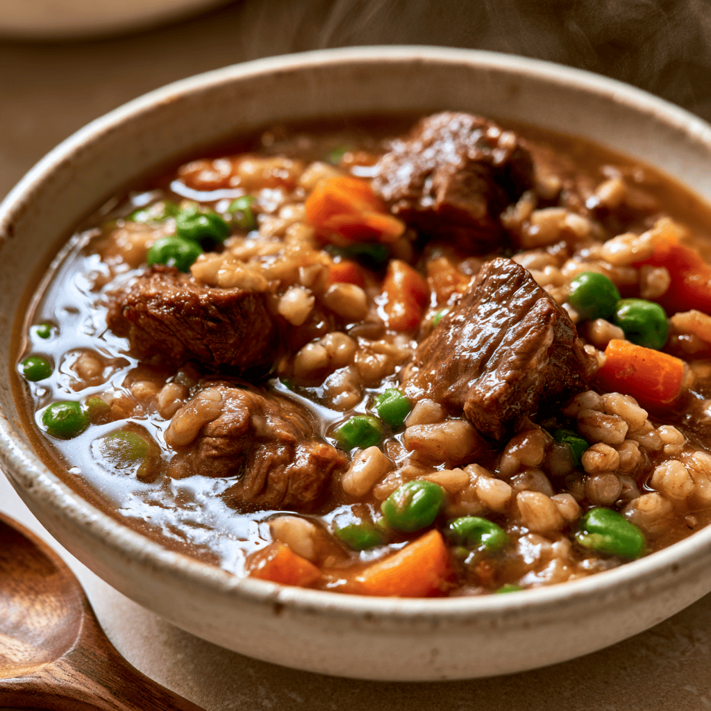 Step-by-step preparation of Lightened-Up Beef and Barley Stew (Beef and Barley Stew)