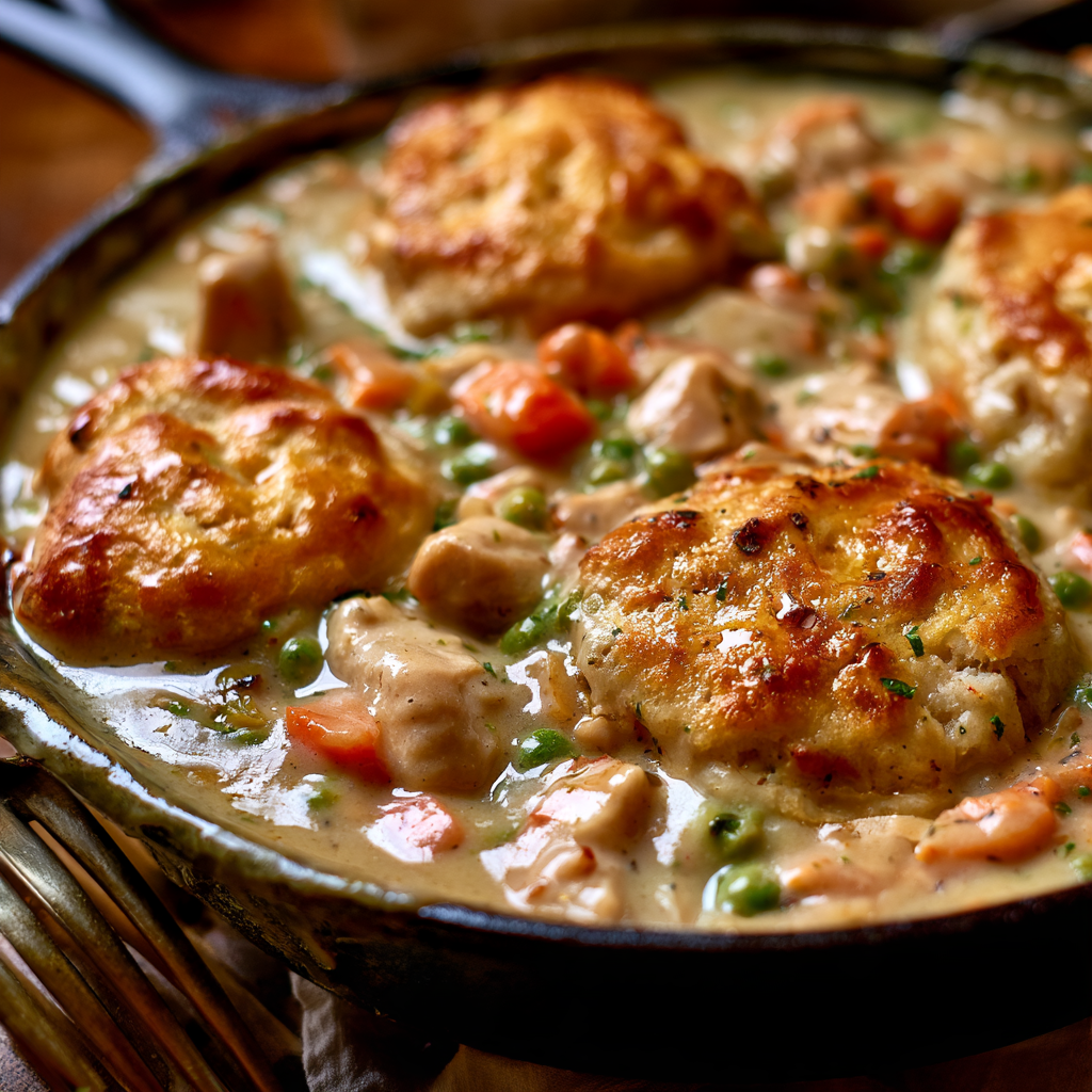 Lightened-Up Chicken Pot Pie Skillet — homemade Lightened-Up Chicken Pot Pie Skillet recipe