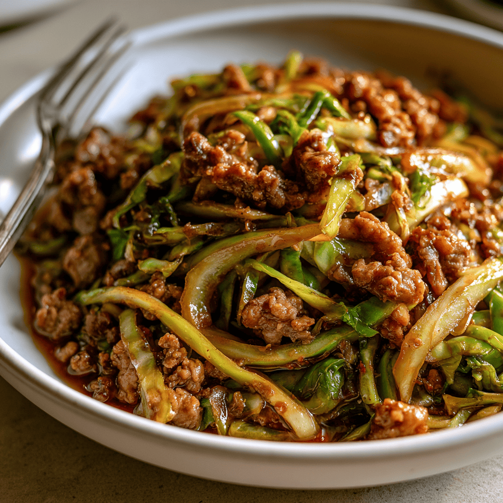 Low-Carb Beef and Cabbage Stir-Fry — homemade low-carb beef and cabbage stir-fry recipe