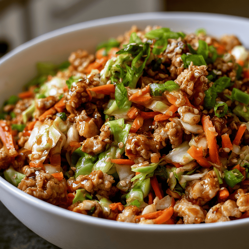 Step-by-step preparation of Low-Carb Egg Roll in a Bowl (Low-Carb Egg Roll in a Bowl)