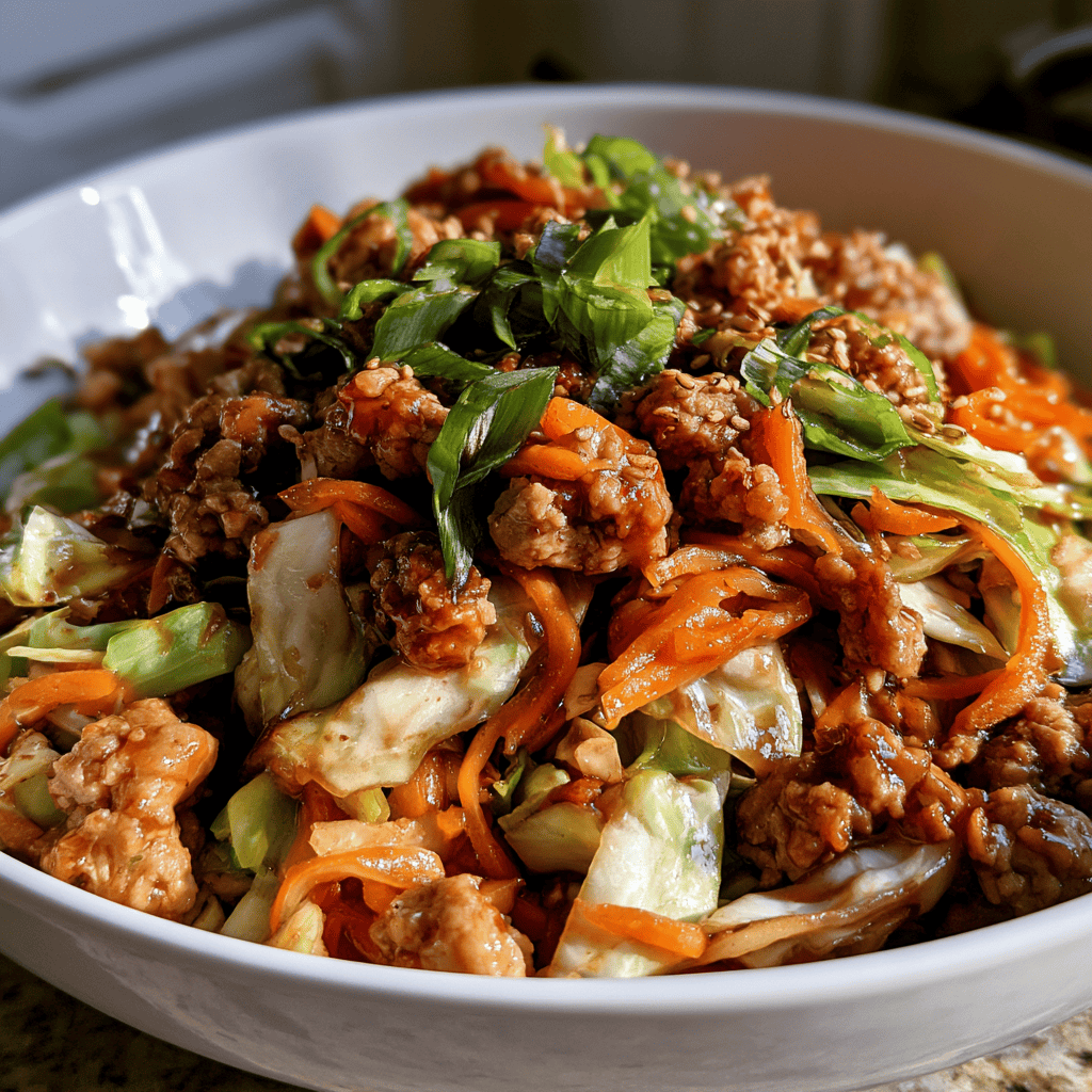 Serving suggestion for Low-Carb Egg Roll in a Bowl — Low-Carb Egg Roll in a Bowl