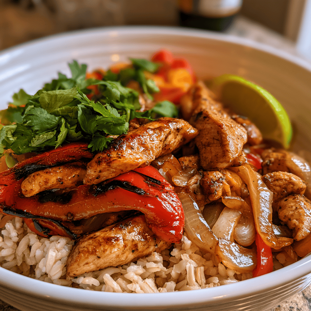 Meal Prep Chicken Fajita Bowls Step-by-step preparation of Meal Prep Chicken Fajita Bowls (Meal Prep Chicken Fajita Bowls)