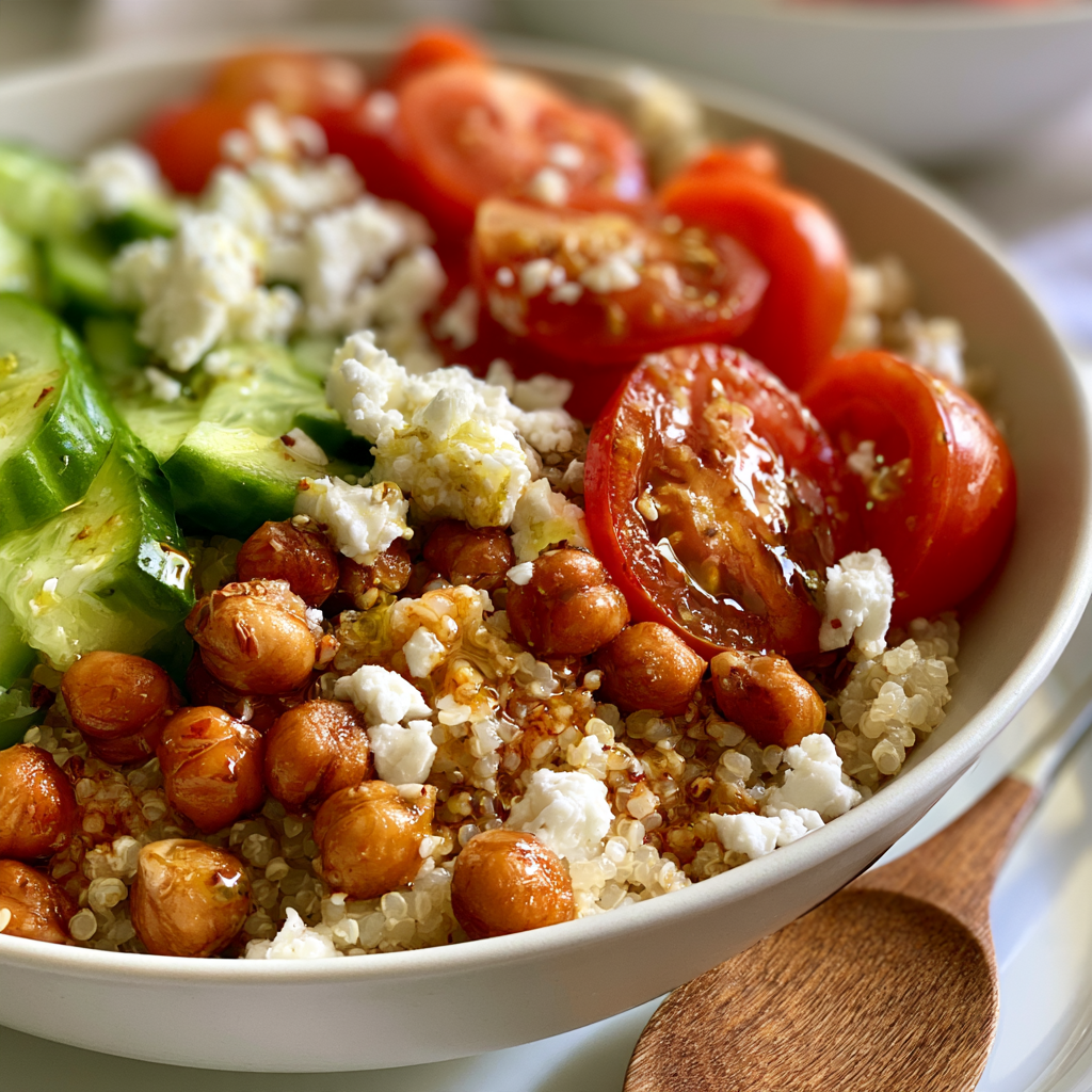 Serving suggestion for Meal Prep Mediterranean Chickpea Bowls — Mediterranean Chickpea Bowls