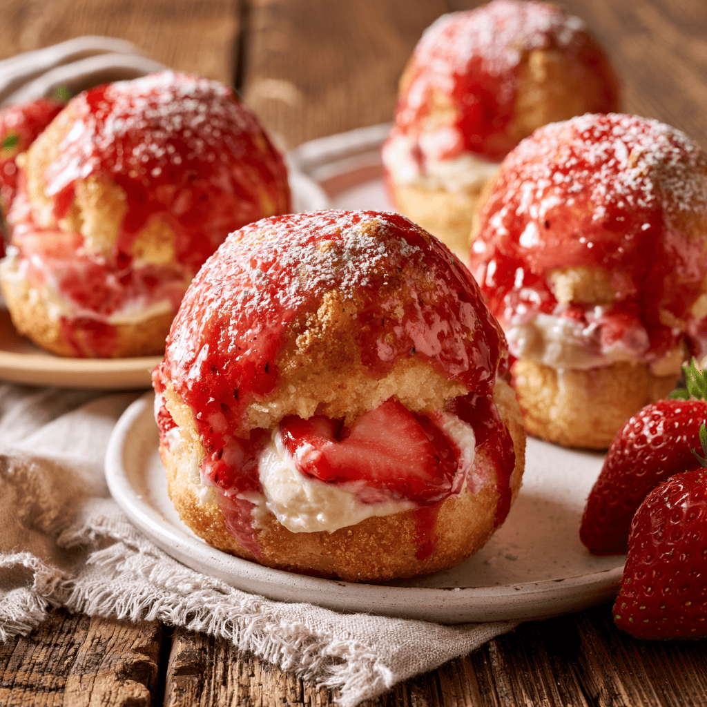 Mini Strawberry Shortcake Cake Bombs Step-by-step preparation of Mini Strawberry Shortcake Cake Bombs (strawberry shortcake cake bombs)