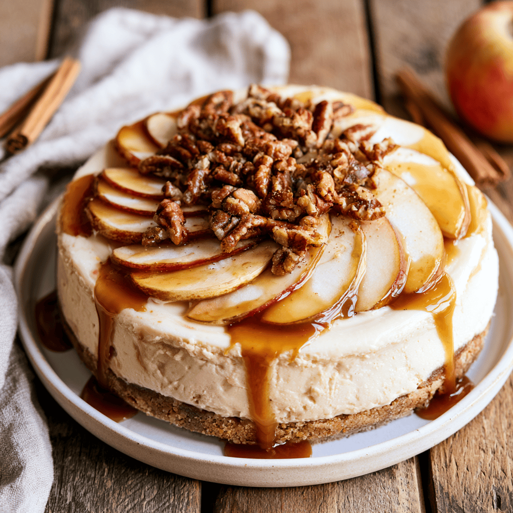 No-Bake Creamy Apple Butter Cheesecake — homemade No-Bake Apple Butter Cheesecake recipe