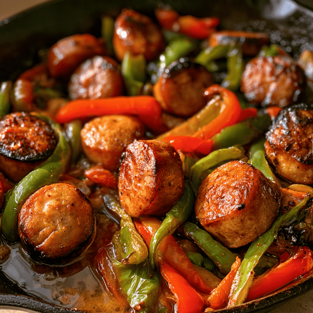 One-Pan Cajun Sausage & Peppers — homemade Cajun sausage and peppers recipe