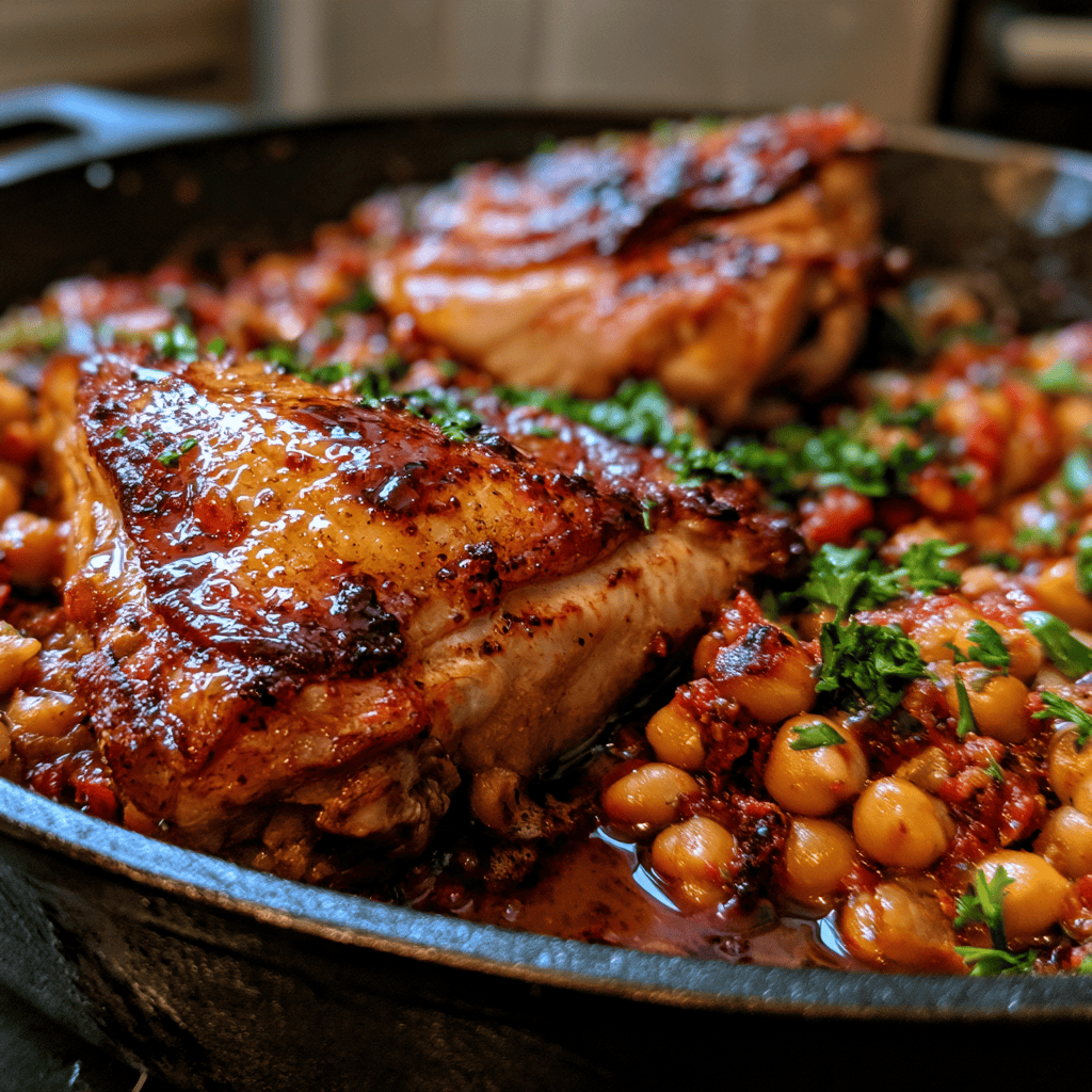 One-Pan Harissa Chicken Thighs Serving suggestion for One-Pan Harissa Chicken Thighs โ Harissa Chicken Thighs