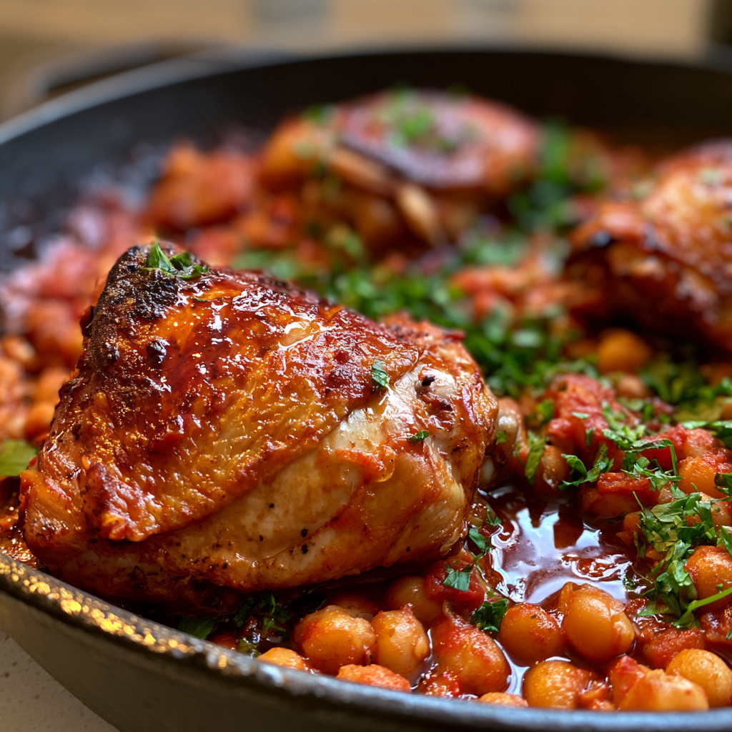 One-Pan Harissa Chicken Thighs — homemade Harissa Chicken Thighs recipe