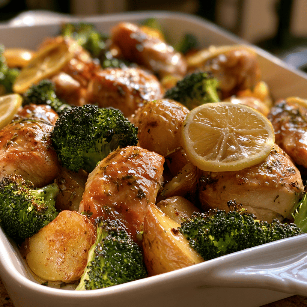 Step-by-step preparation of One-Pan Lemon Herb Chicken and Veggies (One-Pan Lemon Herb Chicken)
