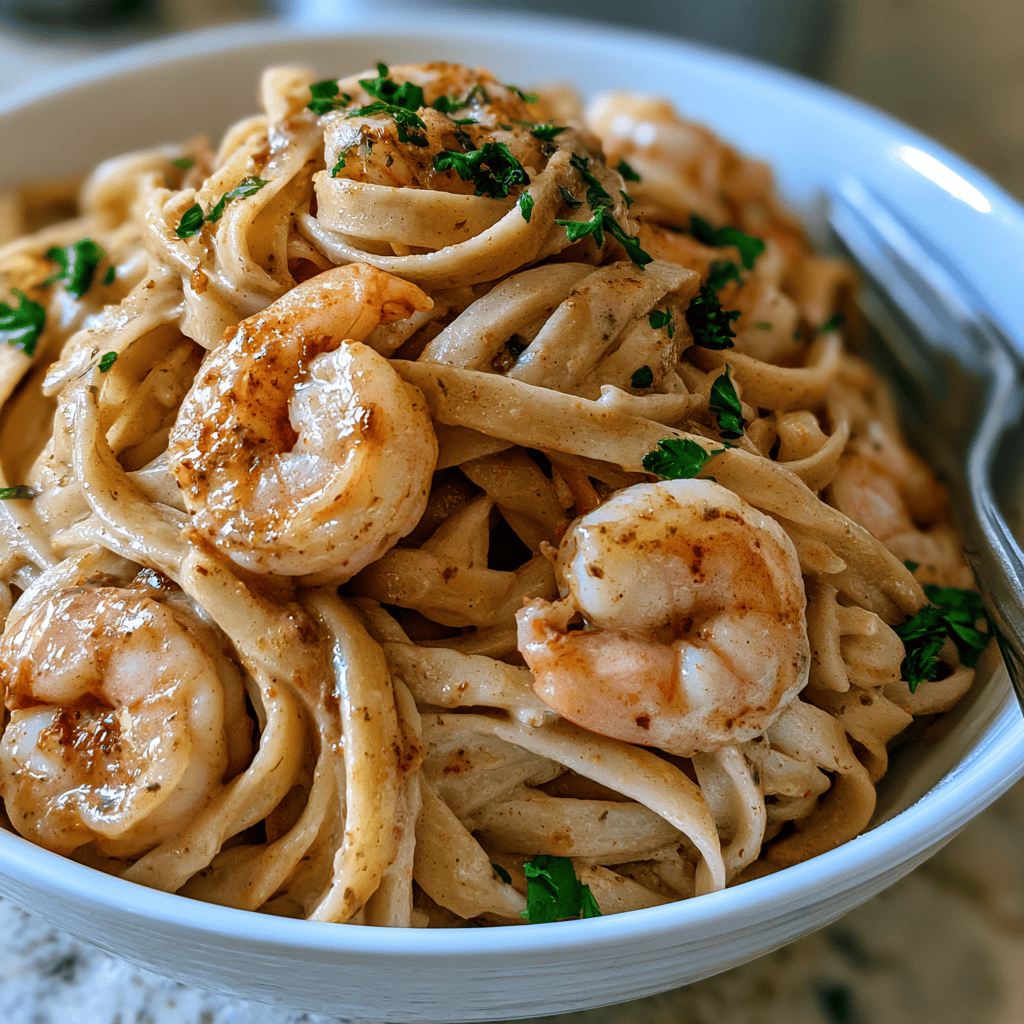 One-Pot Cajun Shrimp Alfredo — homemade One-Pot Cajun Shrimp Alfredo recipe