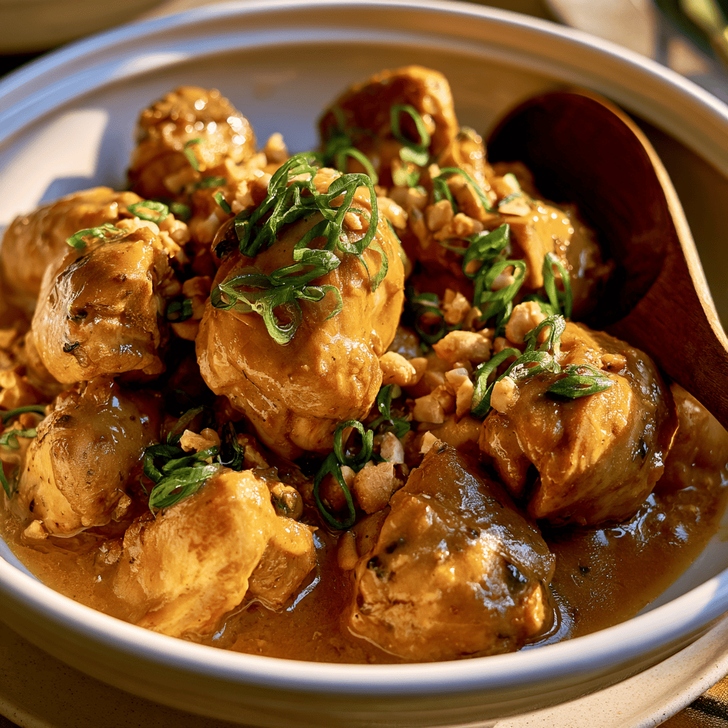Step-by-step preparation of One-Pot Spicy Peanut Chicken (spicy peanut chicken)