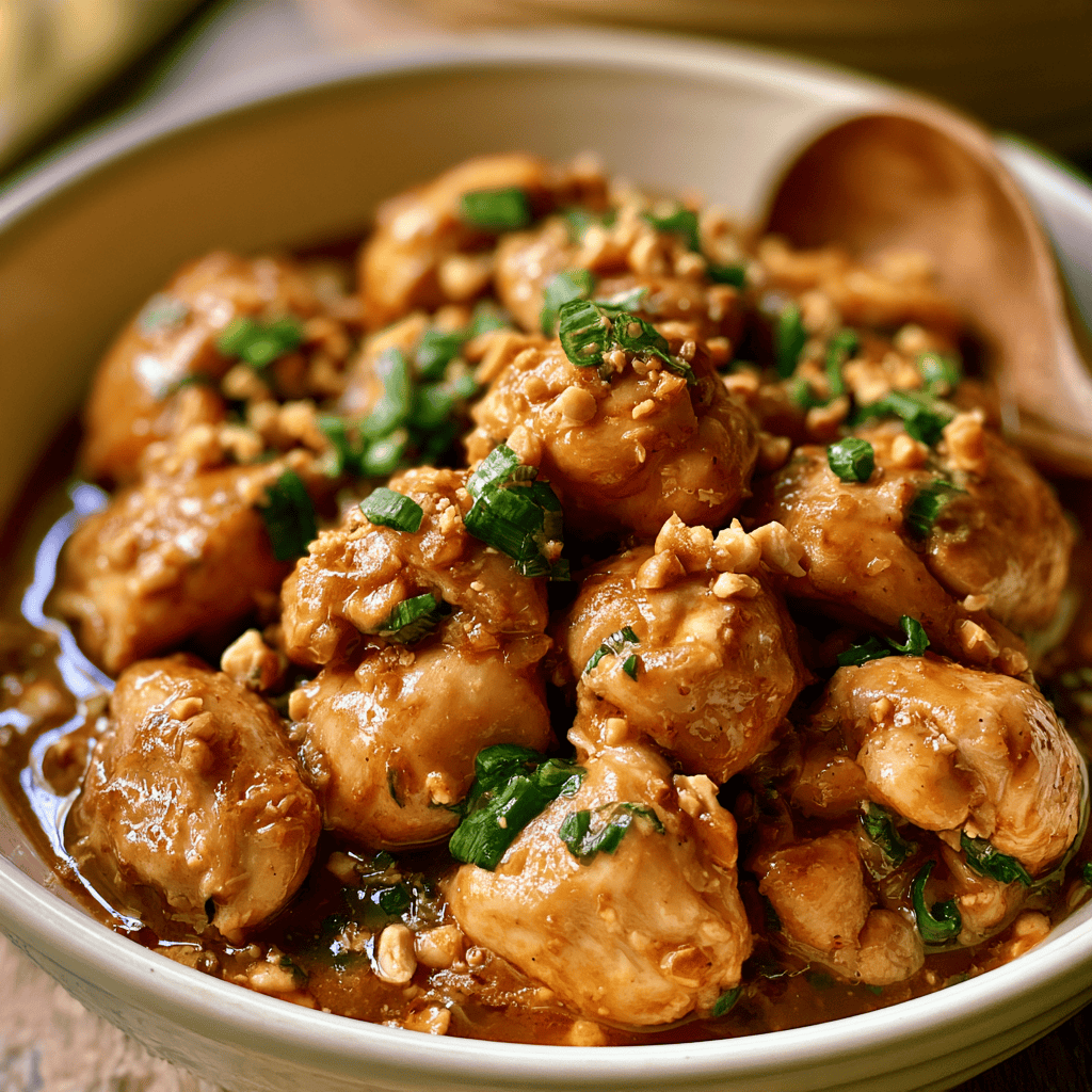 One-Pot Spicy Peanut Chicken — homemade spicy peanut chicken recipe