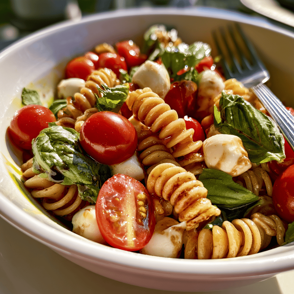 Quick Caprese Pasta Salad Step-by-step preparation of Quick Caprese Pasta Salad (Caprese pasta salad)