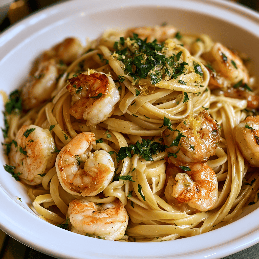 Quick Lemon Herb Shrimp Pasta — homemade Lemon Herb Shrimp Pasta recipe