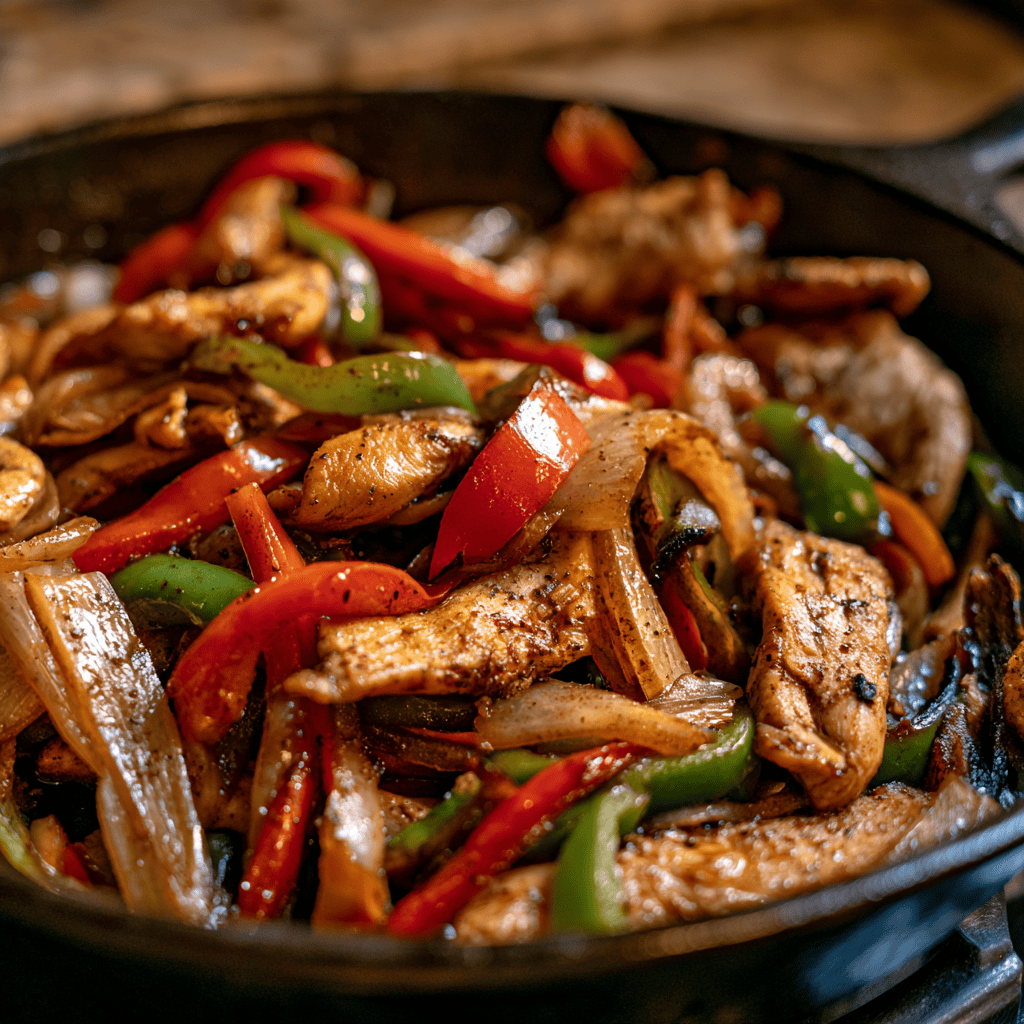 Quick Skillet Chicken Fajitas — homemade skillet chicken fajitas recipe