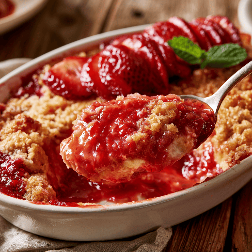 Quick Strawberry Cheesecake Dump Cake Step-by-step preparation of Quick Strawberry Cheesecake Dump Cake (Strawberry Cheesecake Dump Cake)