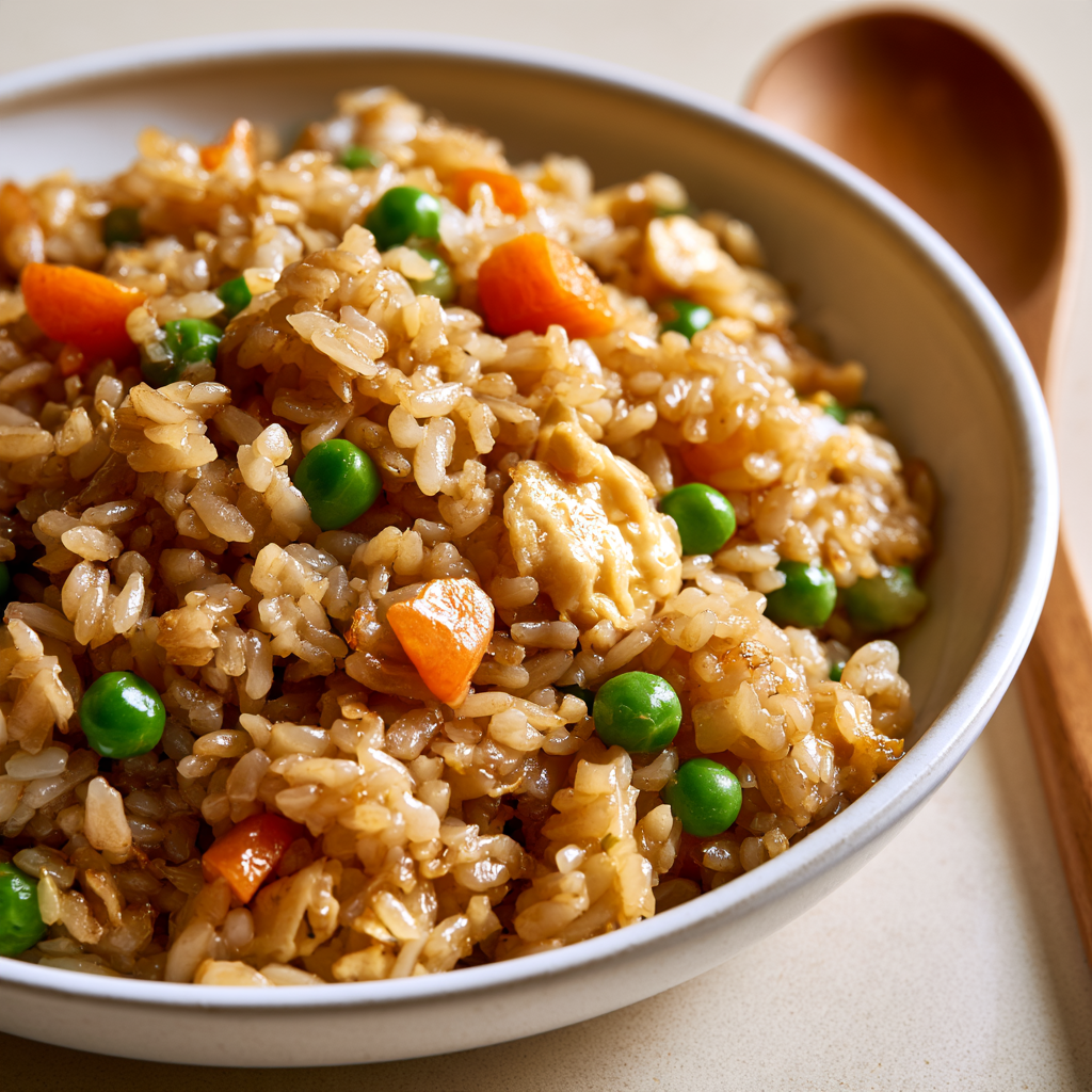 Quick Veggie Fried Rice Serving suggestion for Quick Veggie Fried Rice โ veggie fried rice