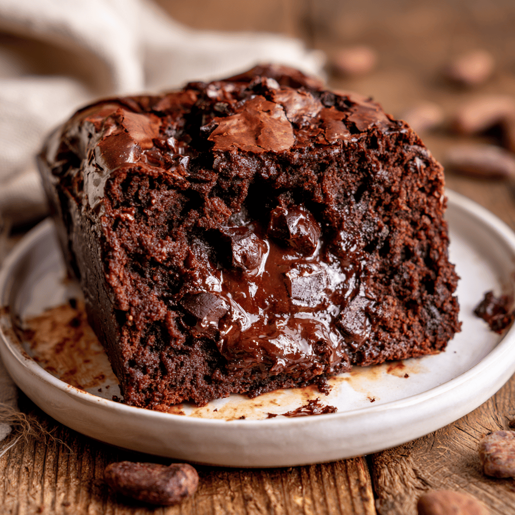 Rich & Gooey Hot Fudge Brownie Bread — homemade hot fudge brownie bread recipe