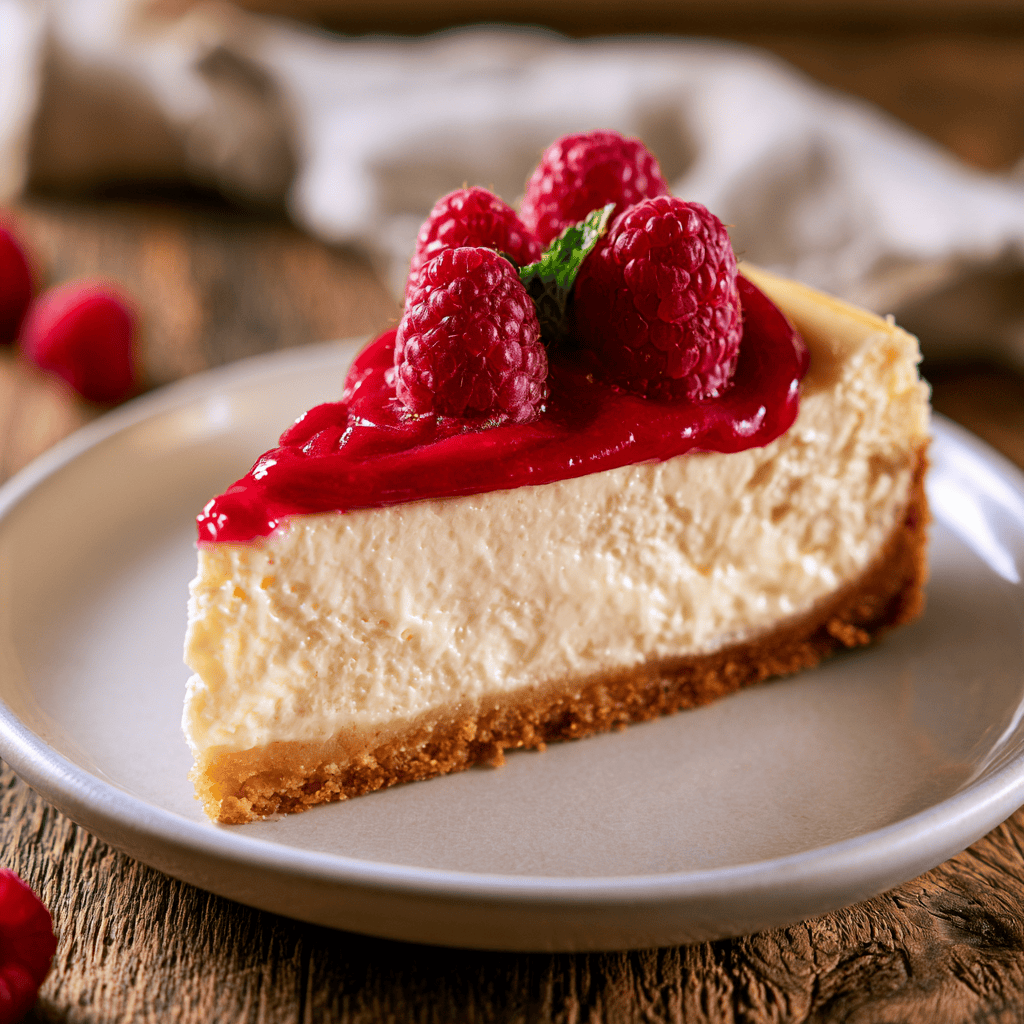 Simple No-Bake Raspberry Cheesecake — homemade No-Bake Raspberry Cheesecake recipe