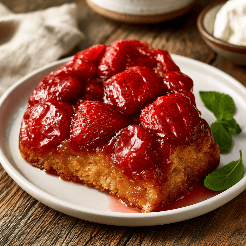 Step-by-step preparation of Simple Strawberry Upside Down Cake (Strawberry Upside Down Cake)