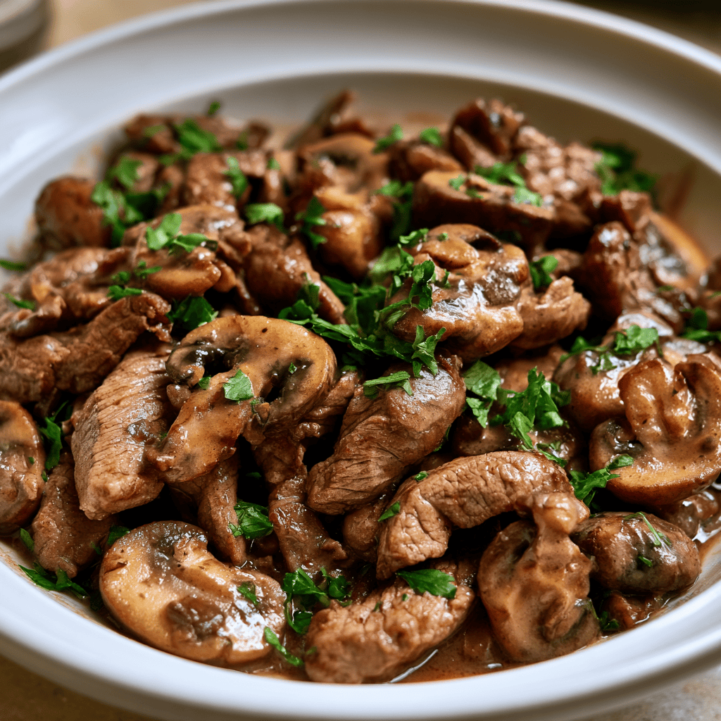 Skinny Beef Stroganoff Step-by-step preparation of Skinny Beef Stroganoff (Skinny Beef Stroganoff)