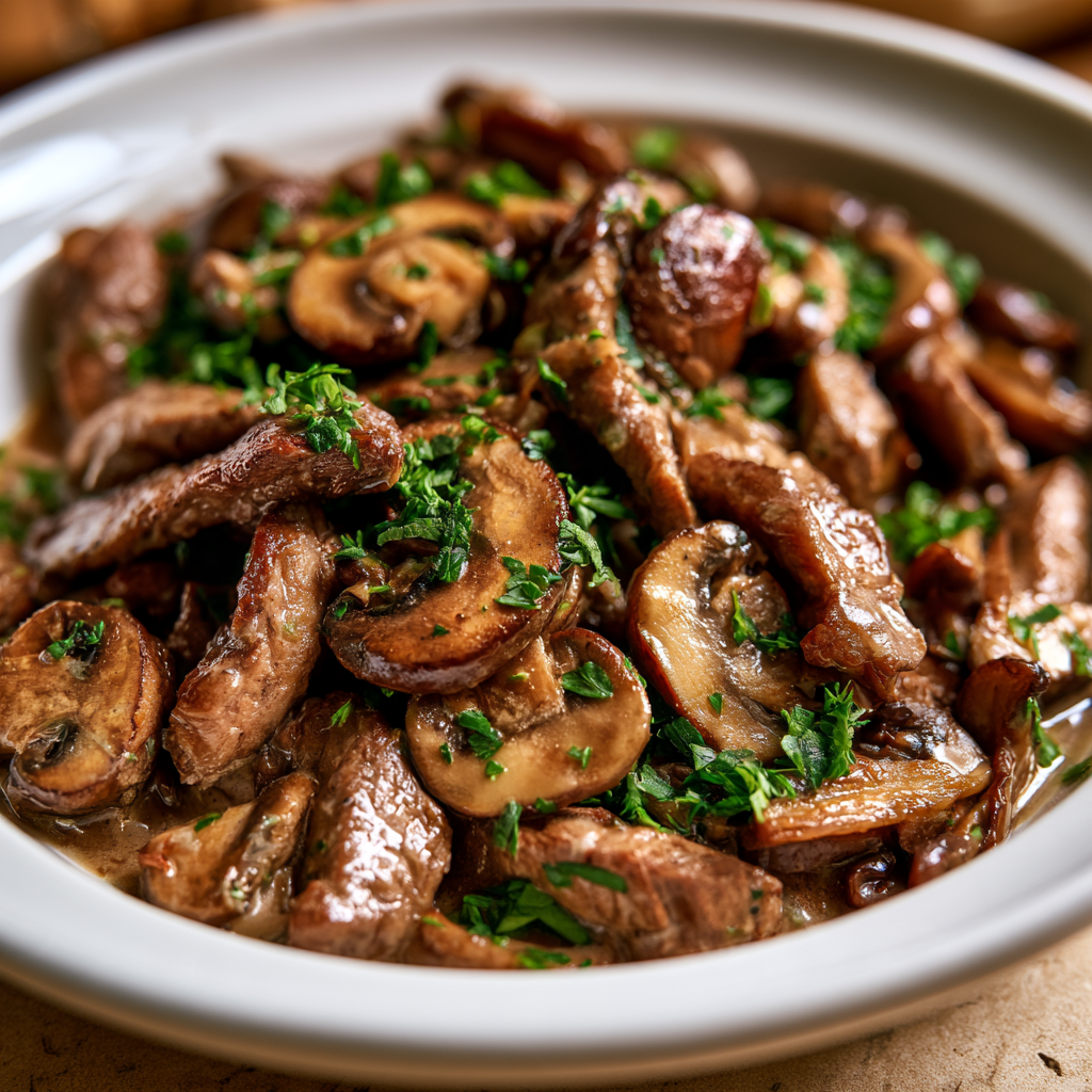 Skinny Beef Stroganoff — homemade Skinny Beef Stroganoff recipe