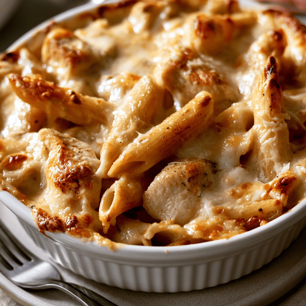 Skinny Chicken Alfredo Bake Serving suggestion for Skinny Chicken Alfredo Bake โ Skinny Chicken Alfredo Bake