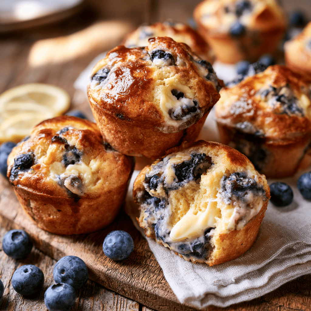 Soft Blueberry Cream Cheese Breakfast Muffins — homemade blueberry cream cheese muffins recipe