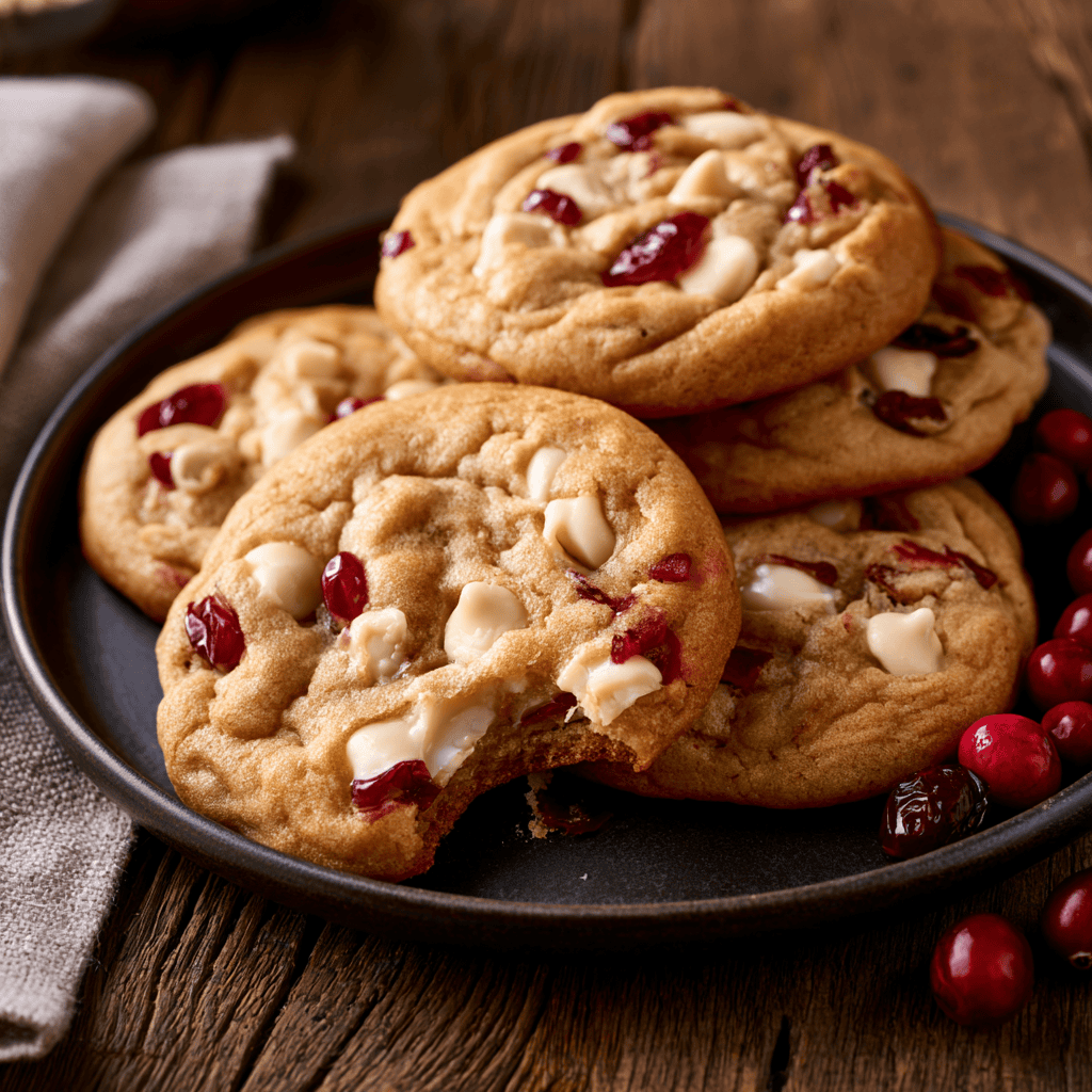 Soft White Chocolate Cranberry Holiday Cookies Serving suggestion for Soft White Chocolate Cranberry Holiday Cookies โ white chocolate cranberry cookies