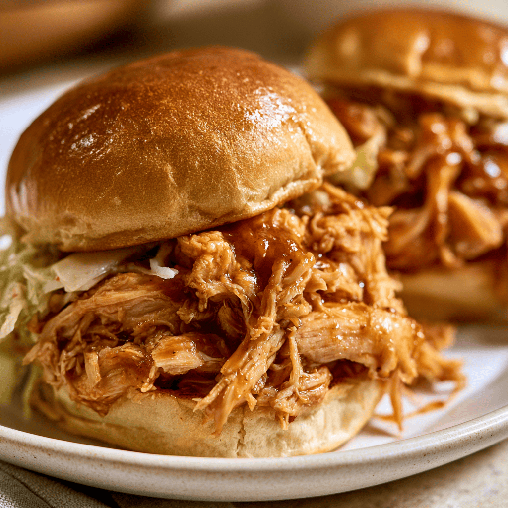 Speedy BBQ Pulled Chicken Sliders — homemade BBQ pulled chicken sliders recipe