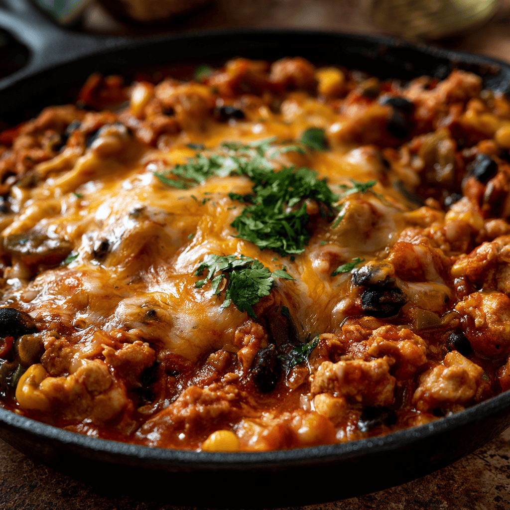 Speedy Southwest Turkey Skillet — homemade Southwest Turkey Skillet recipe