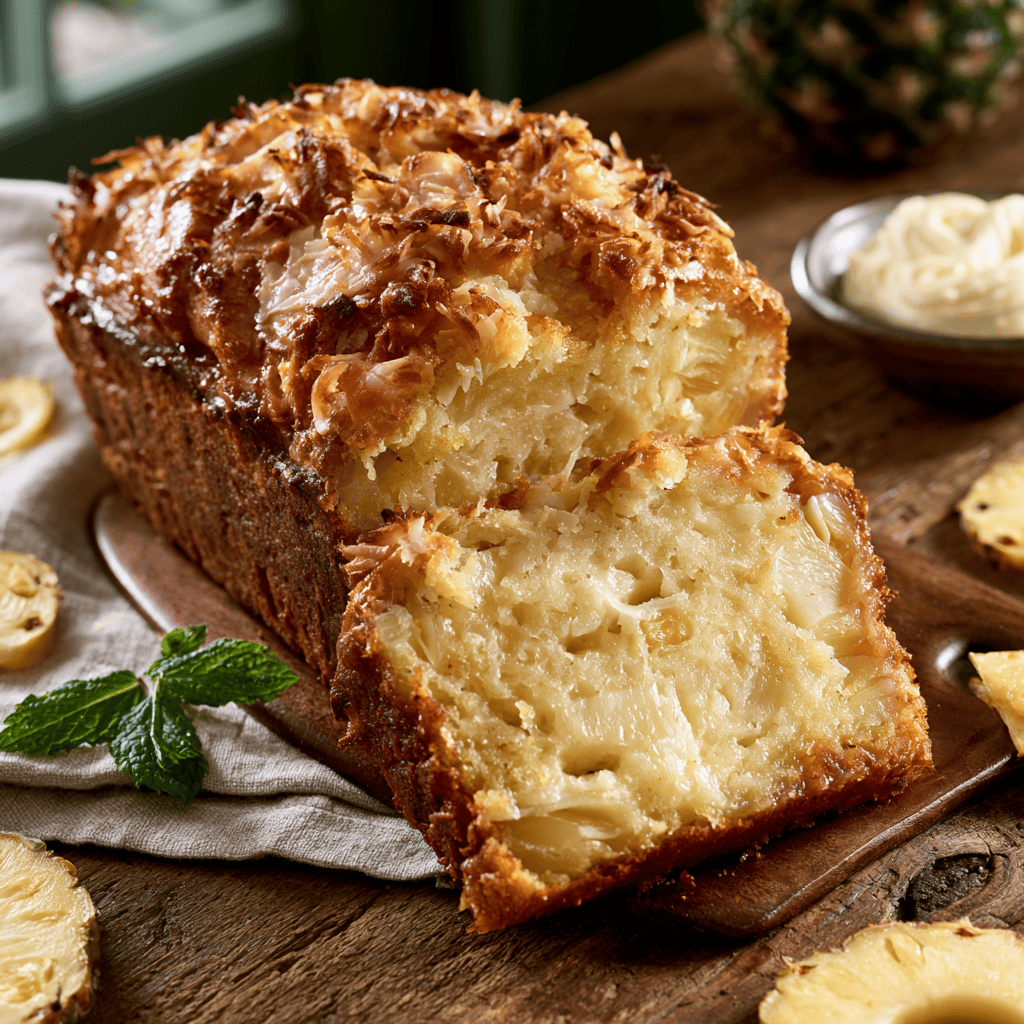 Sweet & Moist Tropical Pineapple Bread Serving suggestion for Sweet & Moist Tropical Pineapple Bread โ pineapple bread