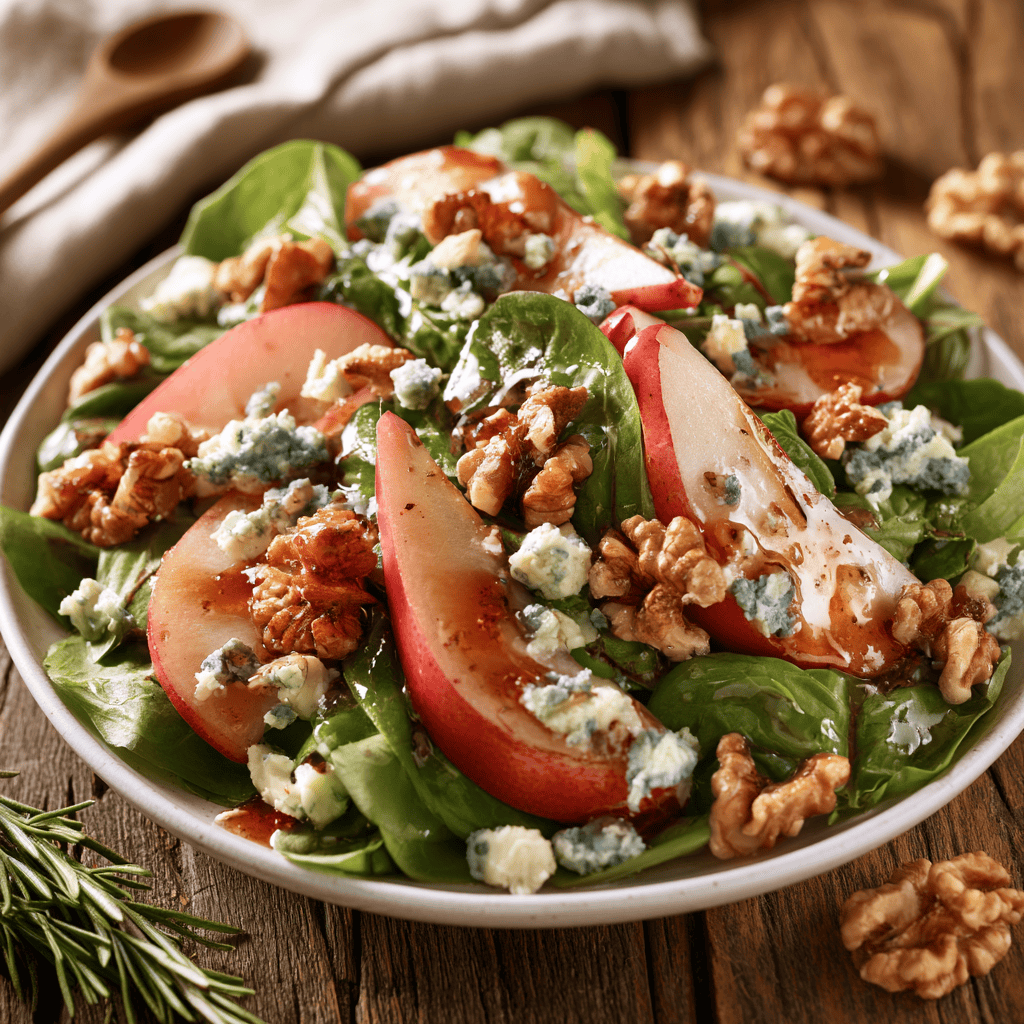 Sweet & Savory Pear Walnut Salad with Blue Cheese — homemade Pear Walnut Salad recipe