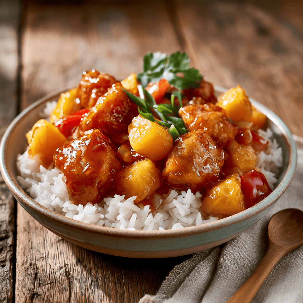 Sweet & Savory Pineapple Chicken and Rice Bowls — homemade Pineapple Chicken and Rice Bowls recipe